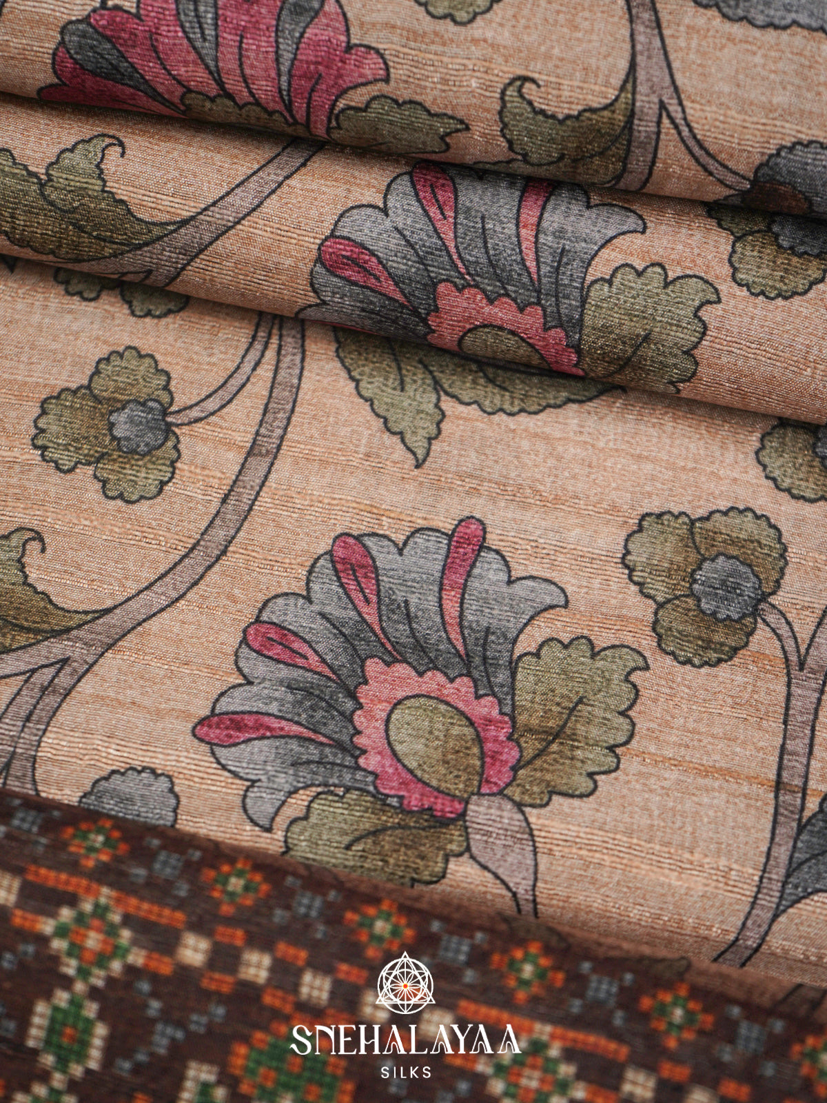Beige  Tussar Saree