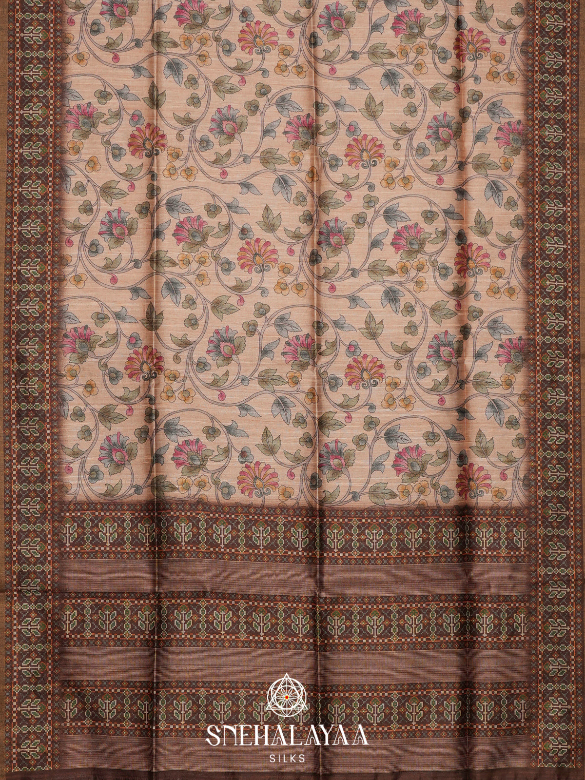 Beige  Tussar Saree