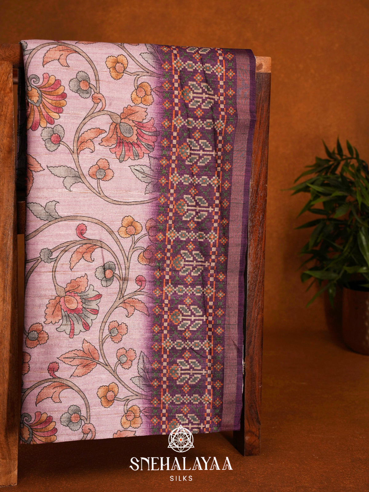 Onion Pink  Tussar Saree
