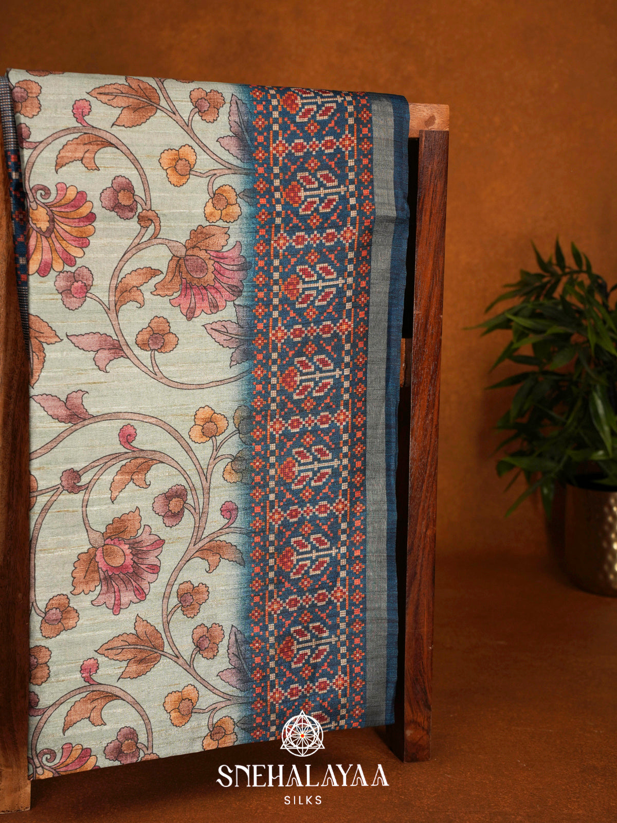 Blue  Tussar Saree