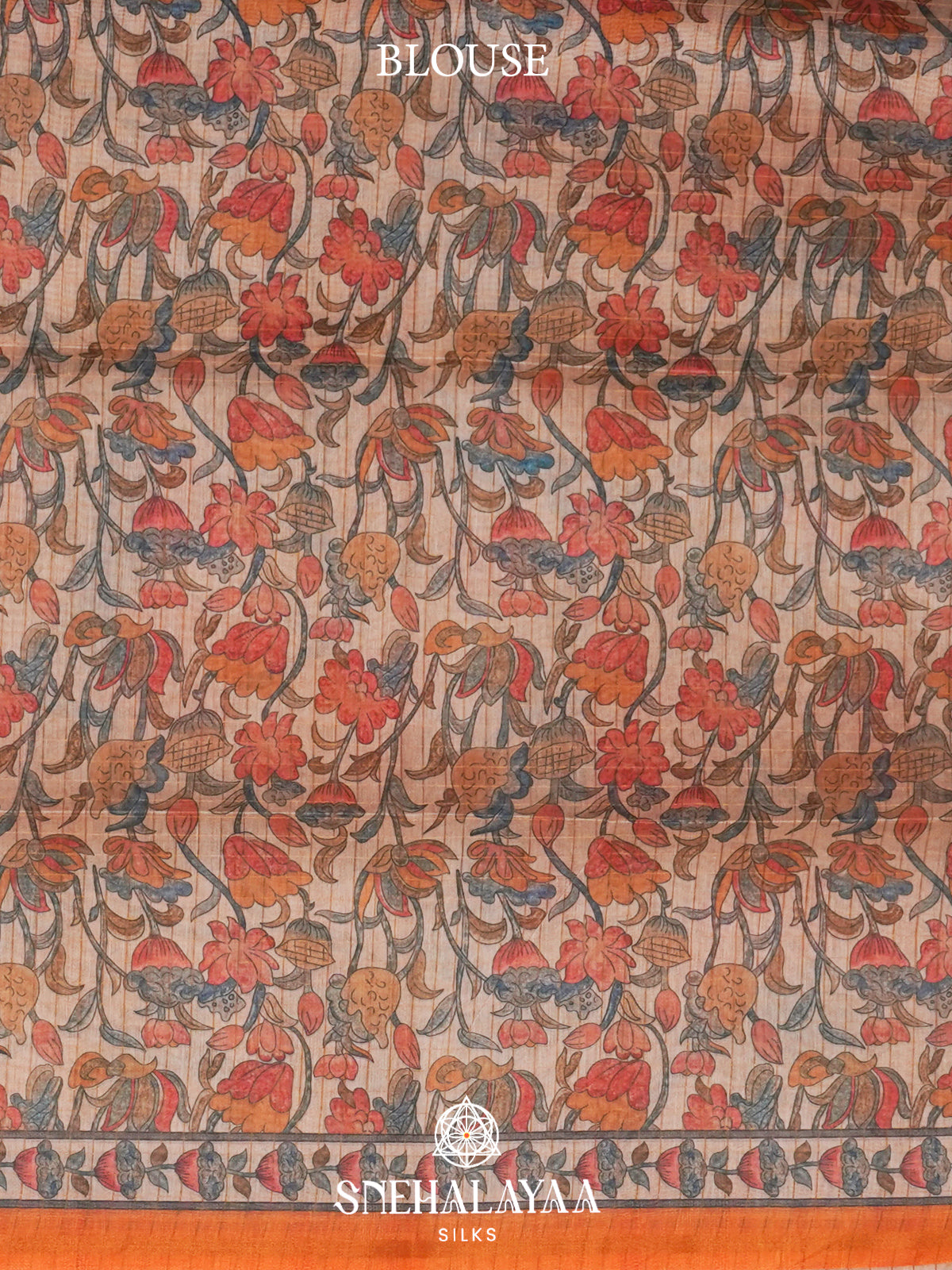 Orange  Linen Saree