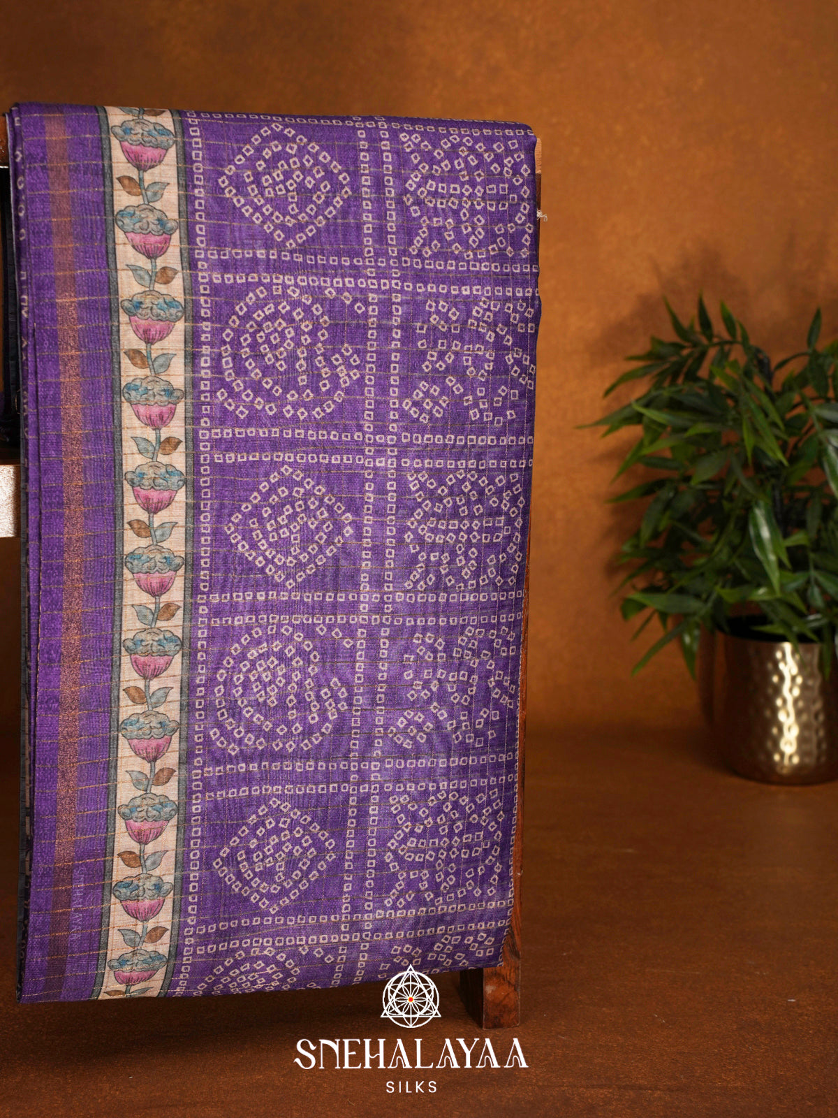 Purple  Linen Saree