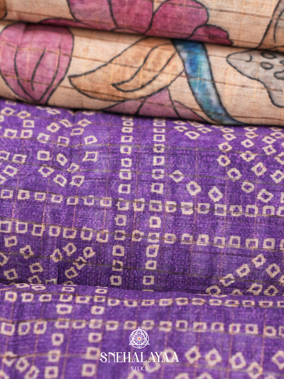 Purple  Linen Saree
