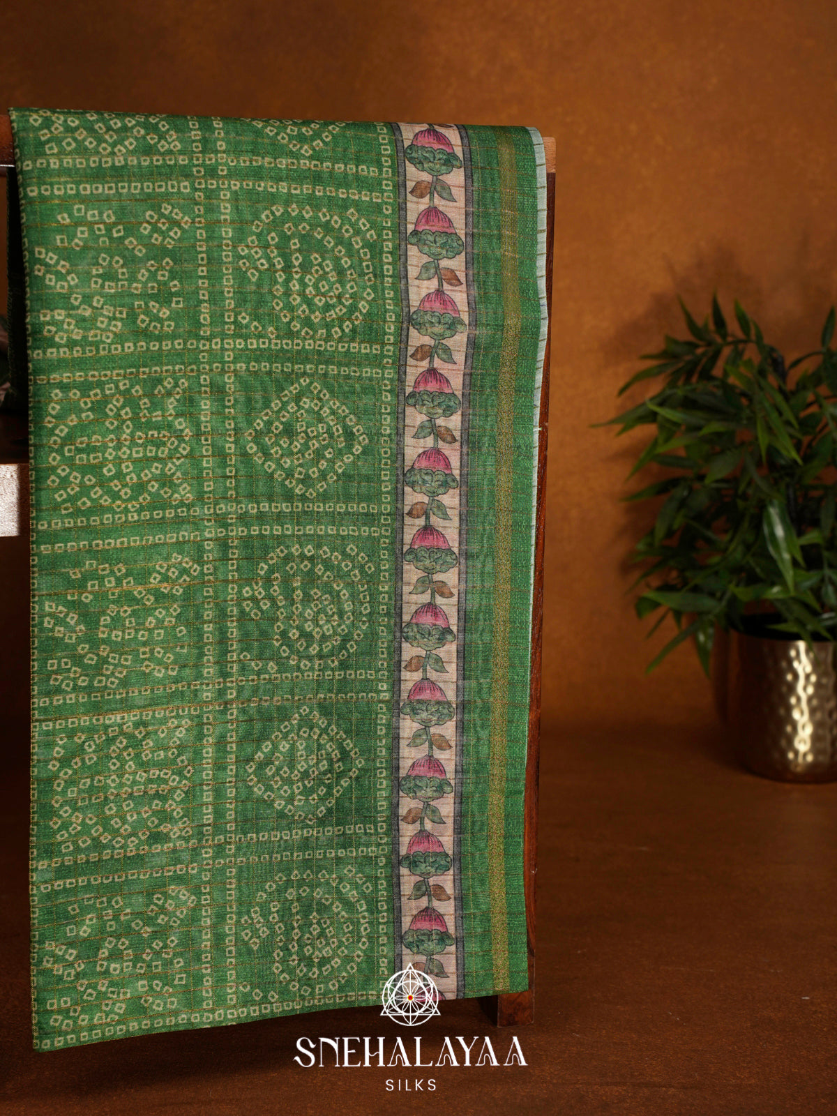 Green  Linen Saree