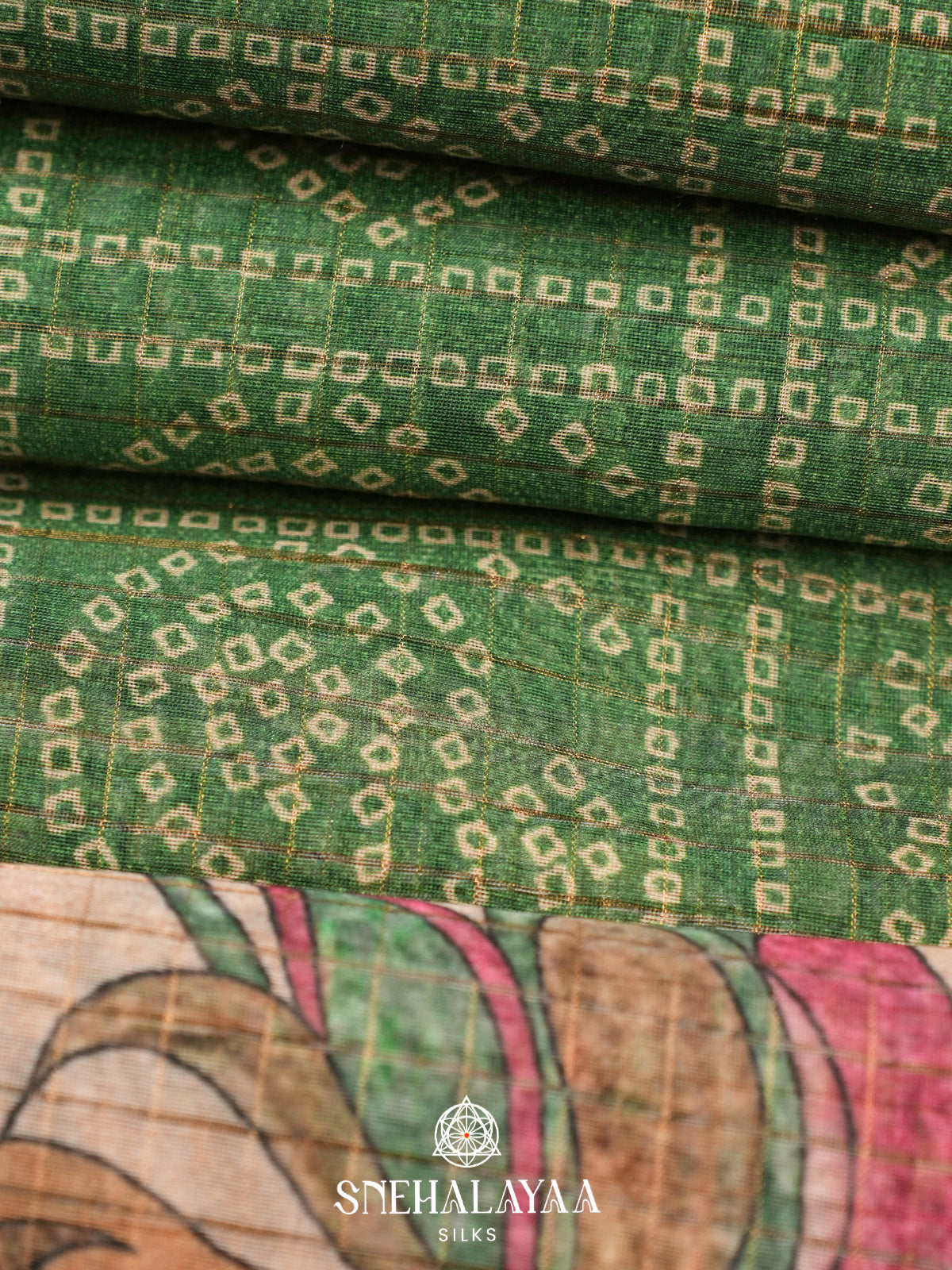 Green  Linen Saree