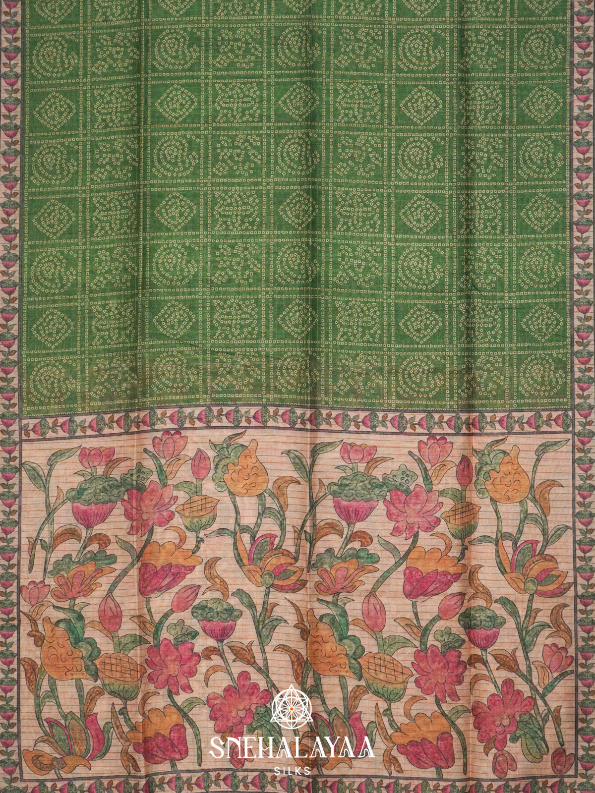 Green  Linen Saree