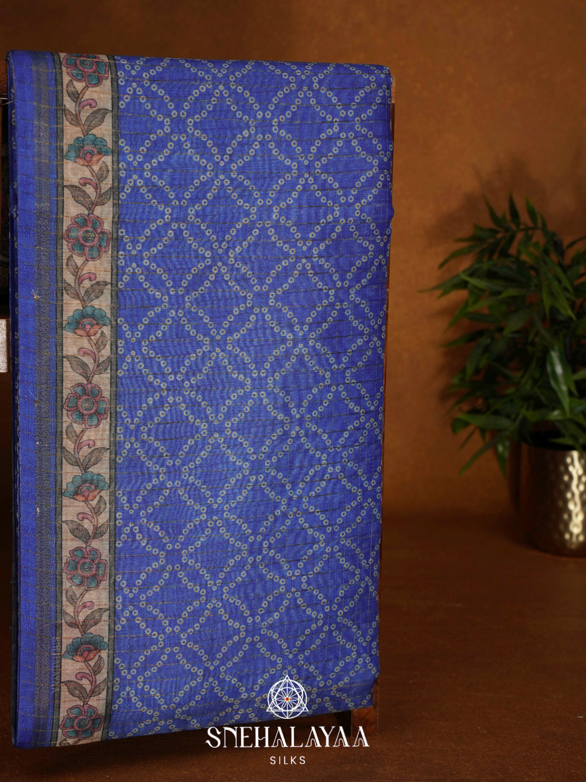 Blue  Linen Saree