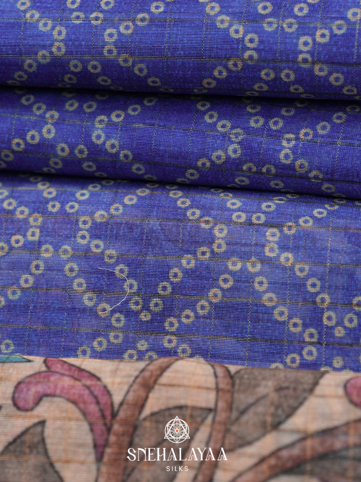 Blue  Linen Saree