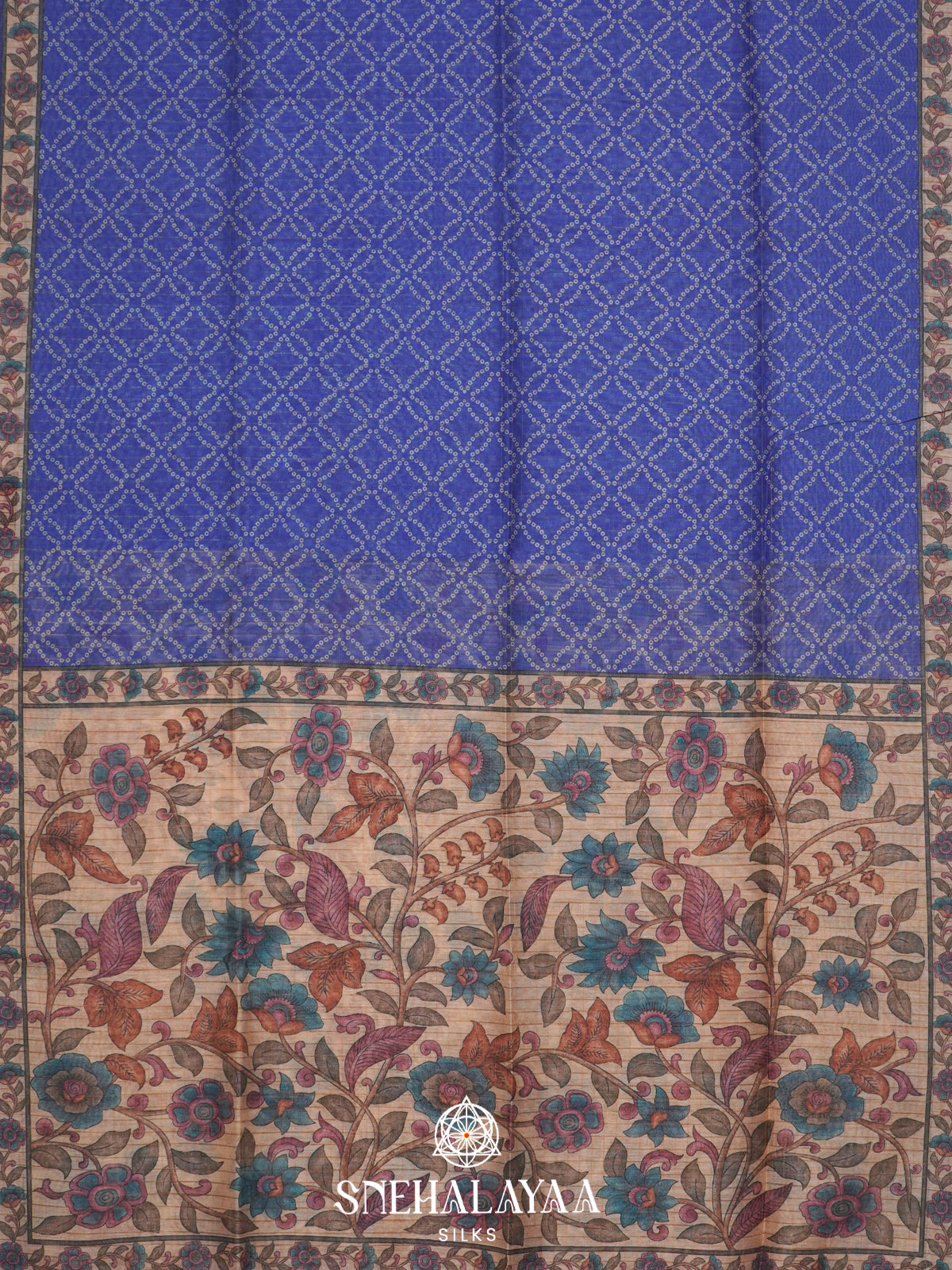 Blue  Linen Saree