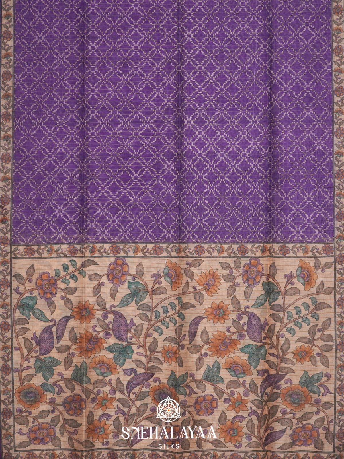 Purple  Linen Saree