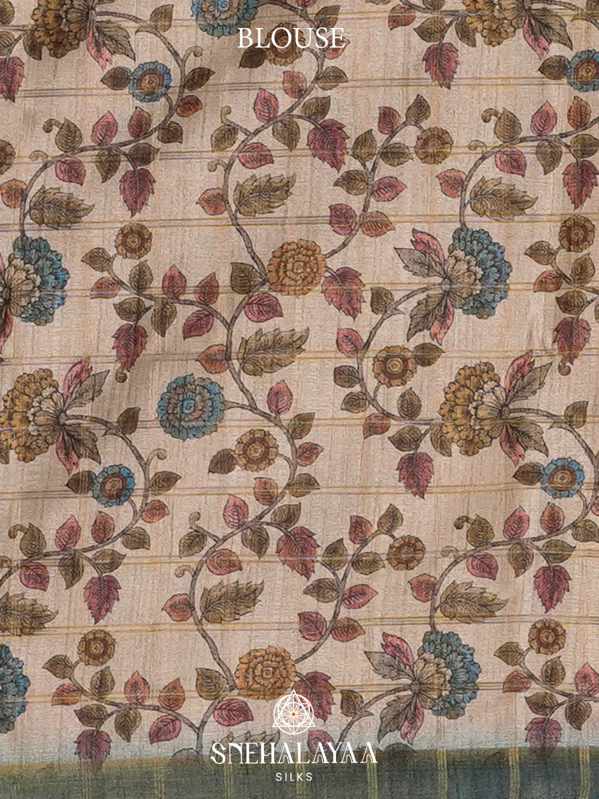 Peacock Blue  Tussar Saree