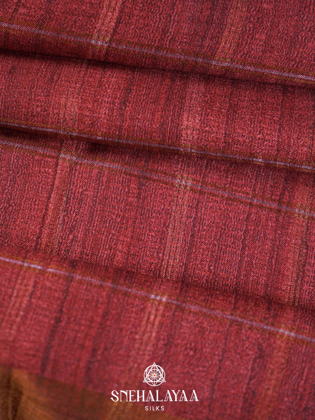 Maroon  Tussar Saree