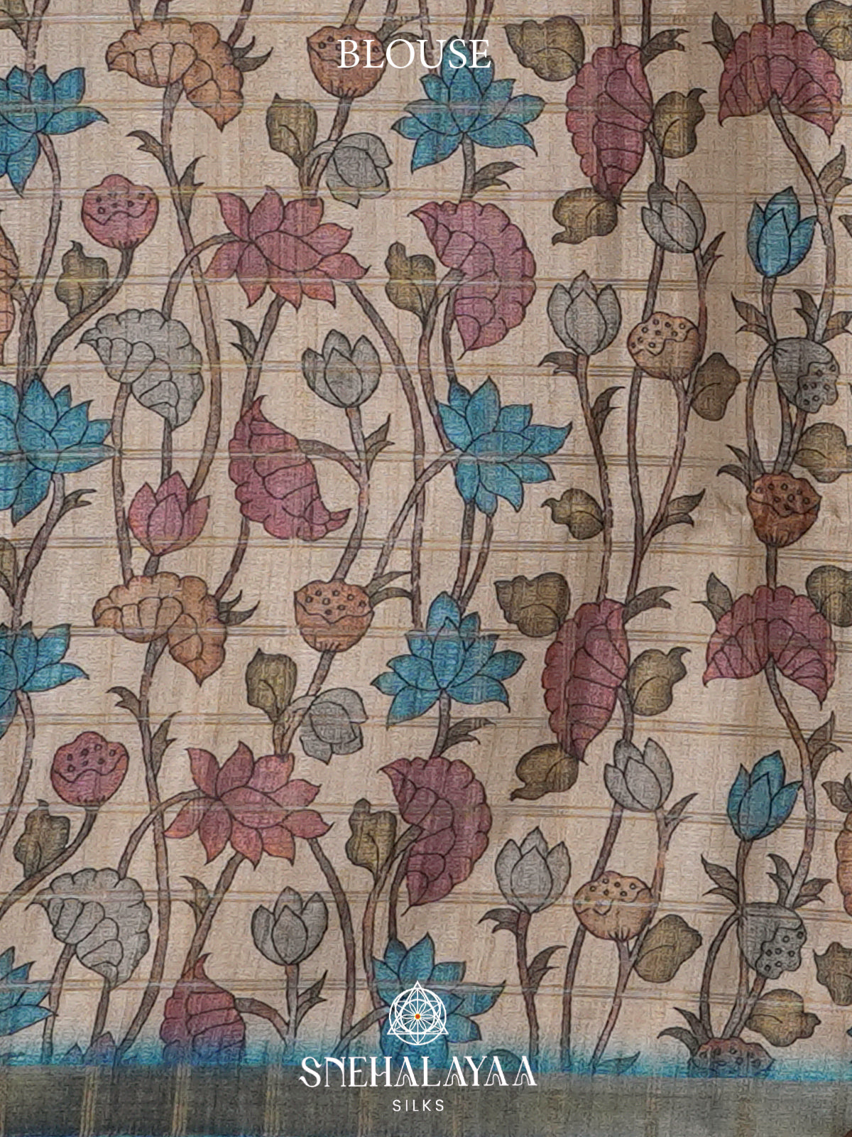 Peacock Blue  Tussar Saree