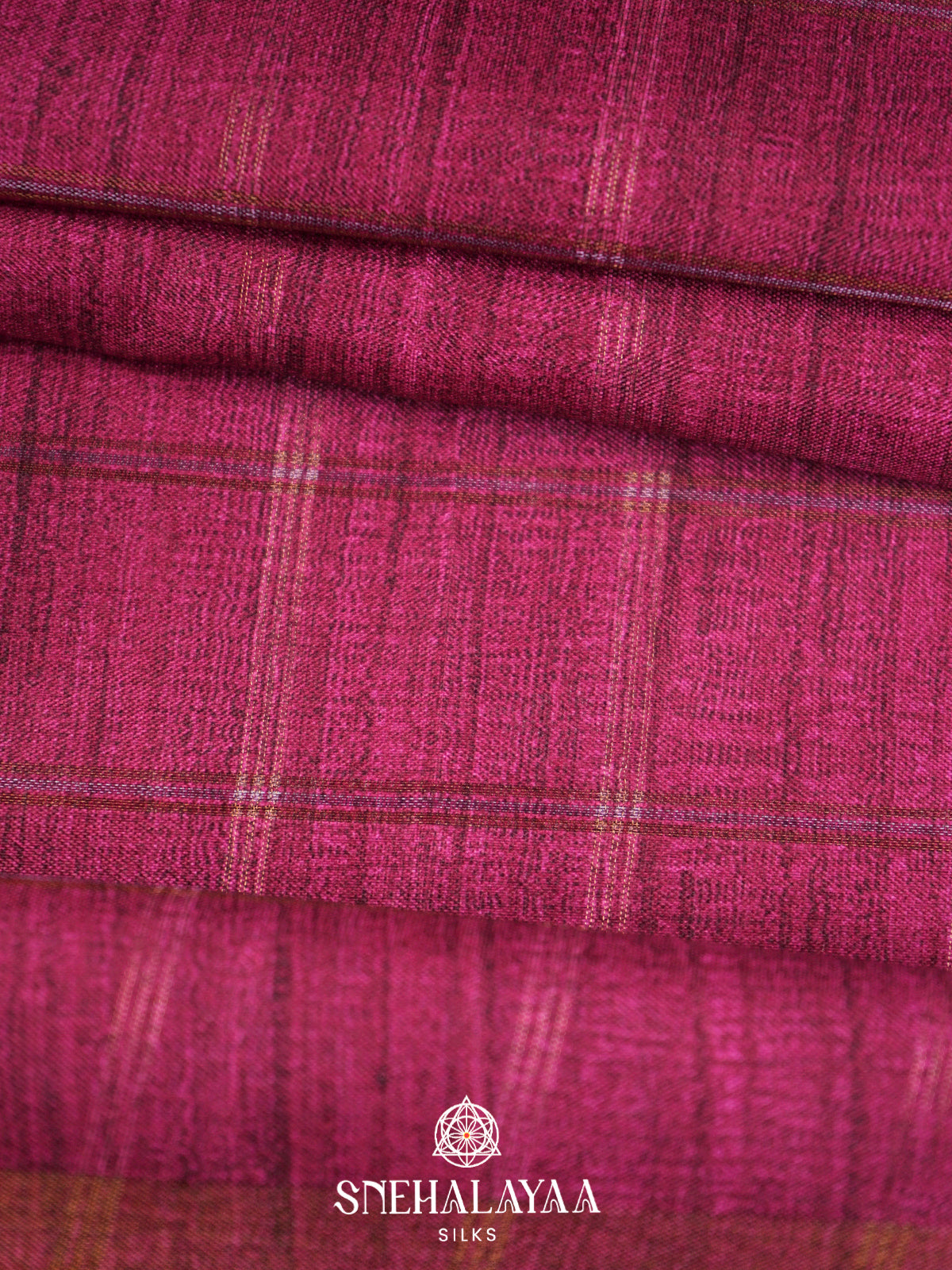 Magenta Pink  Tussar Saree