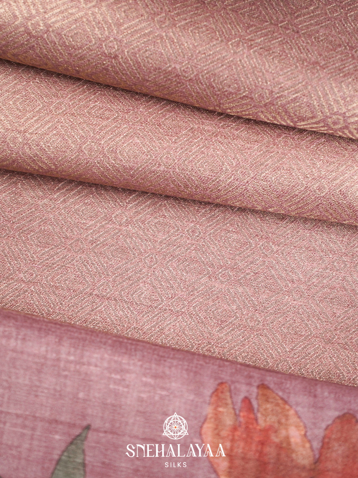 Baby Pink  Tussar Saree