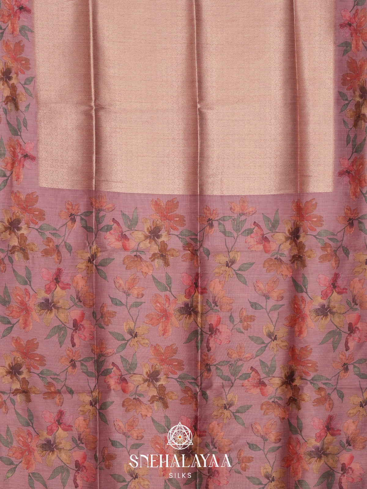 Baby Pink  Tussar Saree