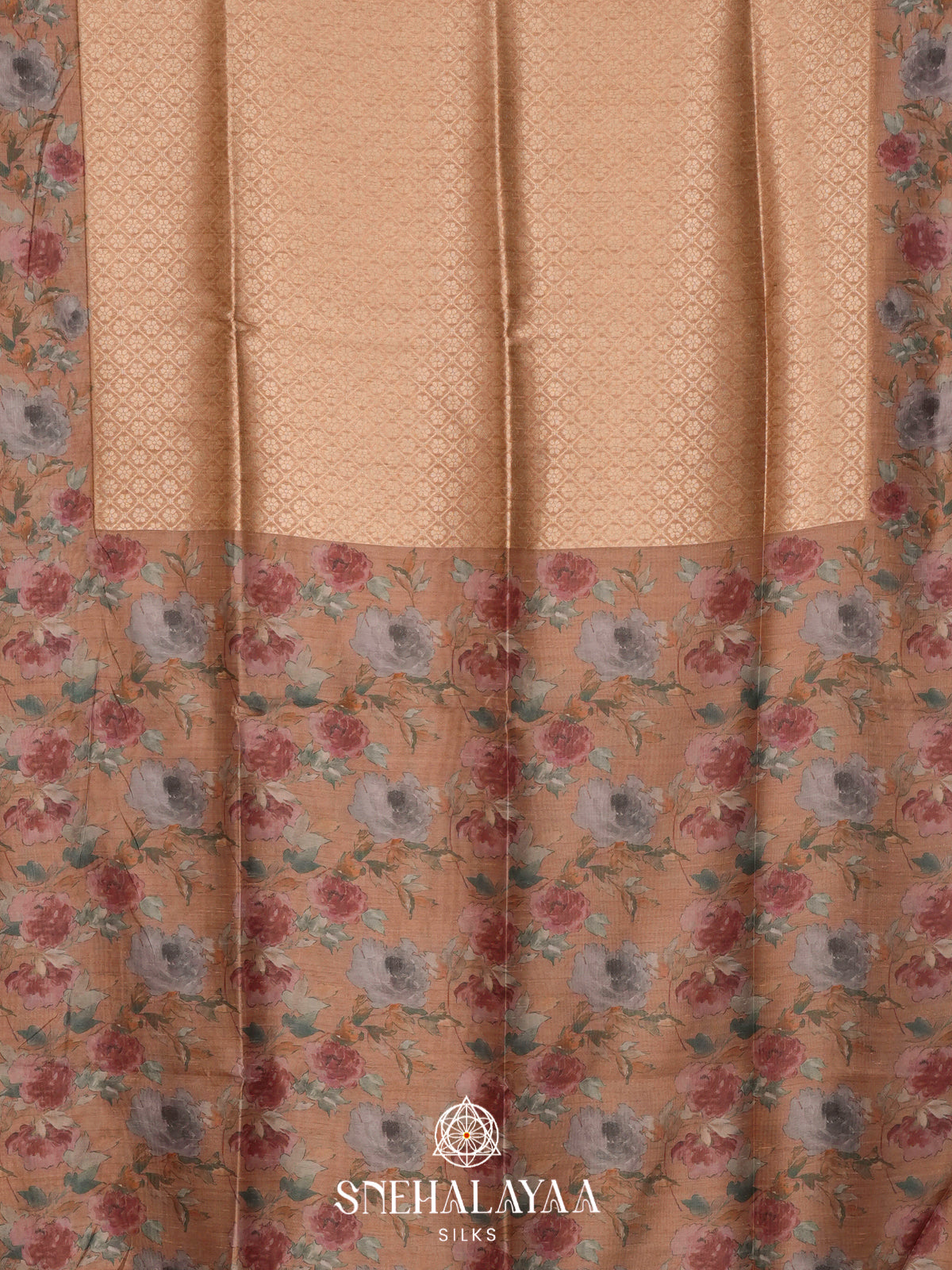 Peach  Tussar Saree
