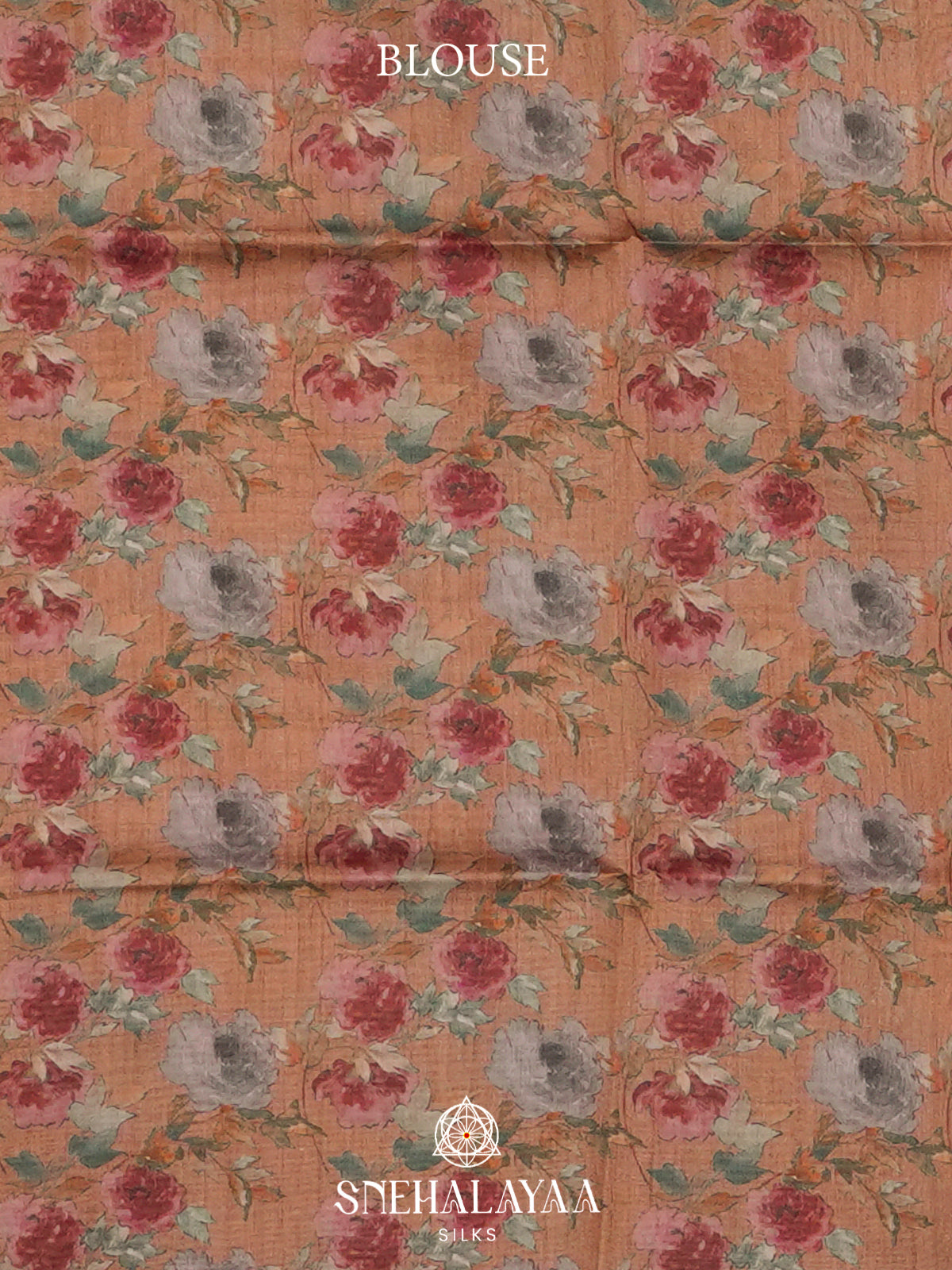 Peach  Tussar Saree
