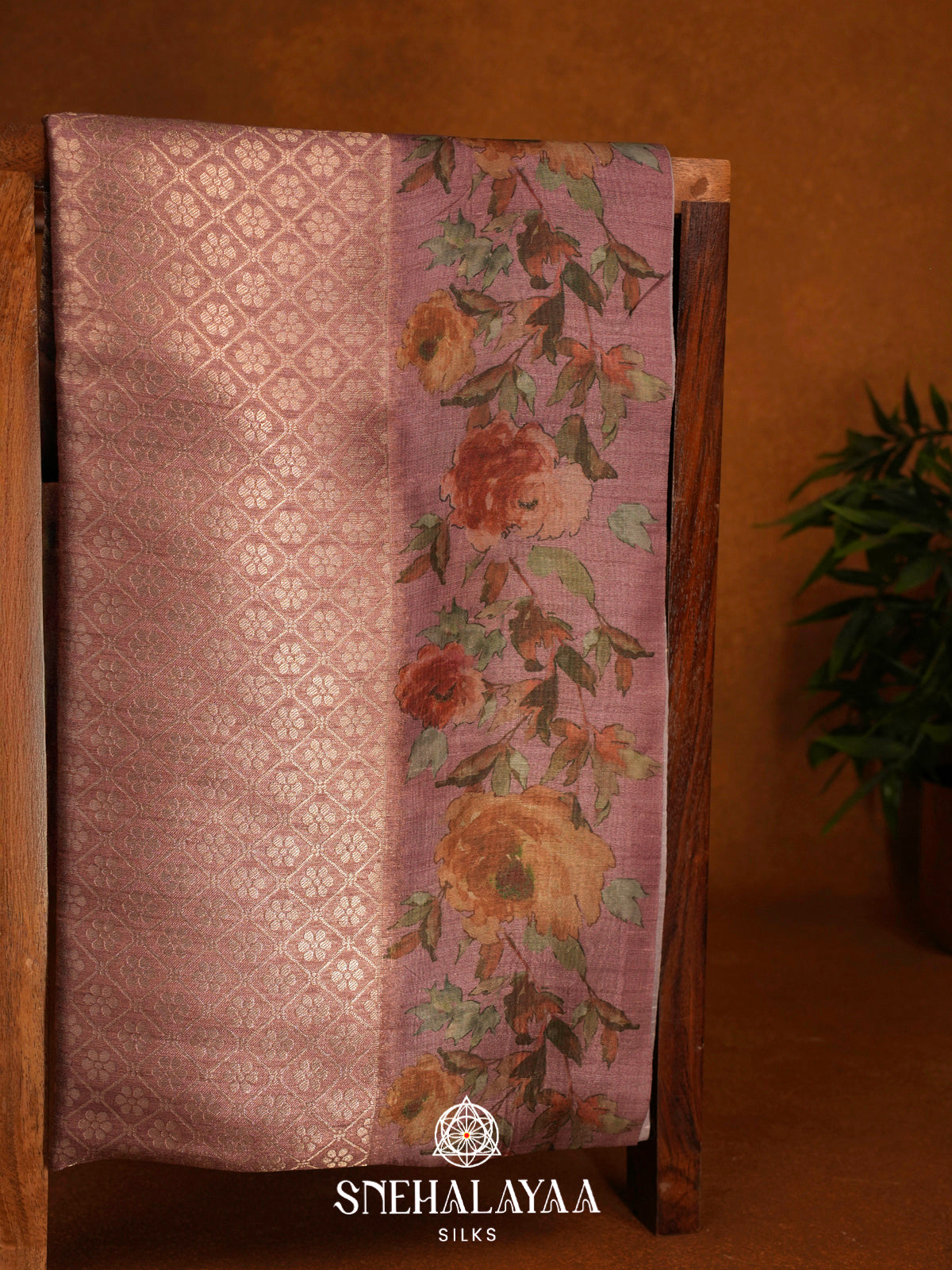 Pink  Tussar Saree