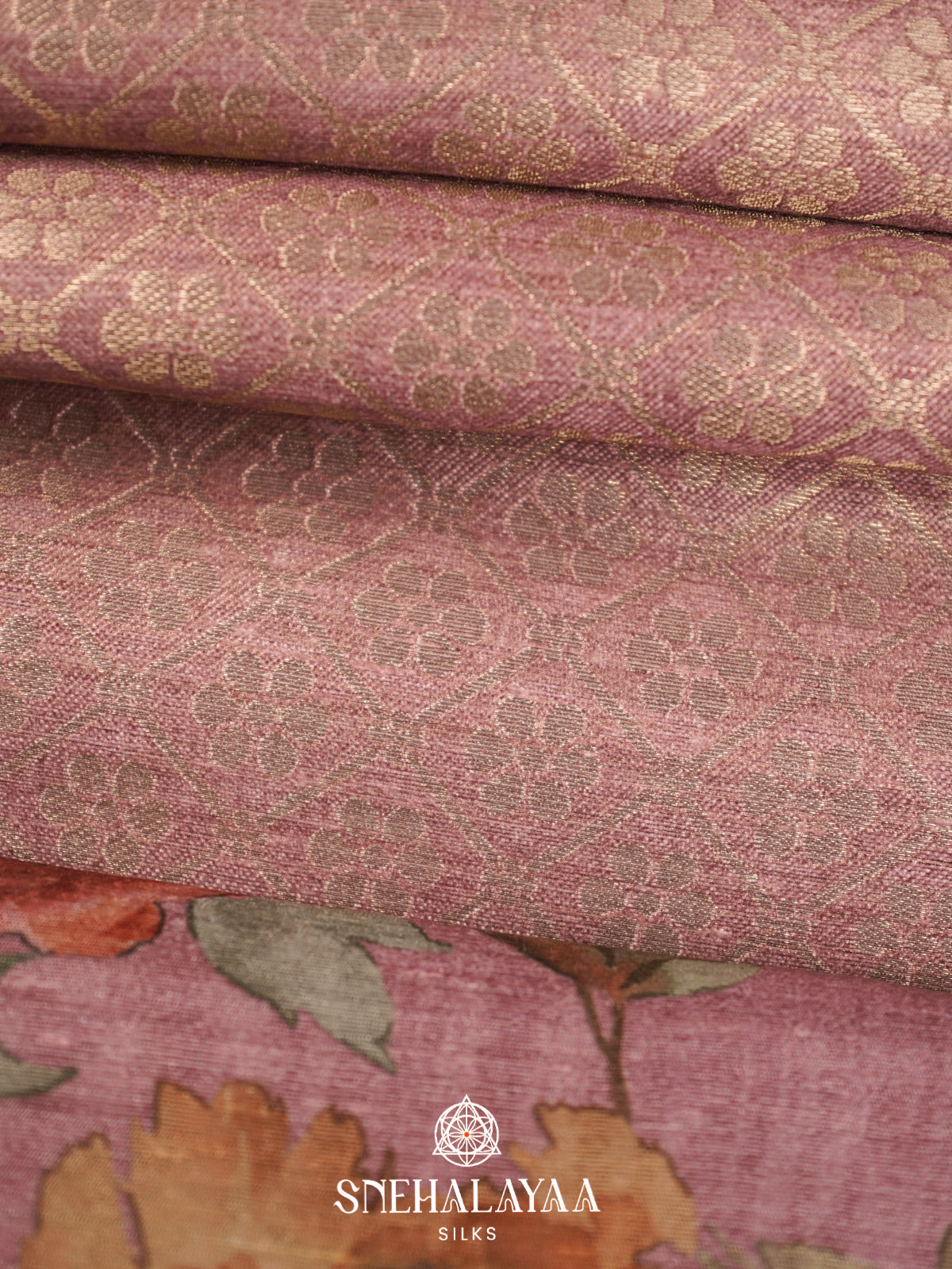 Pink  Tussar Saree