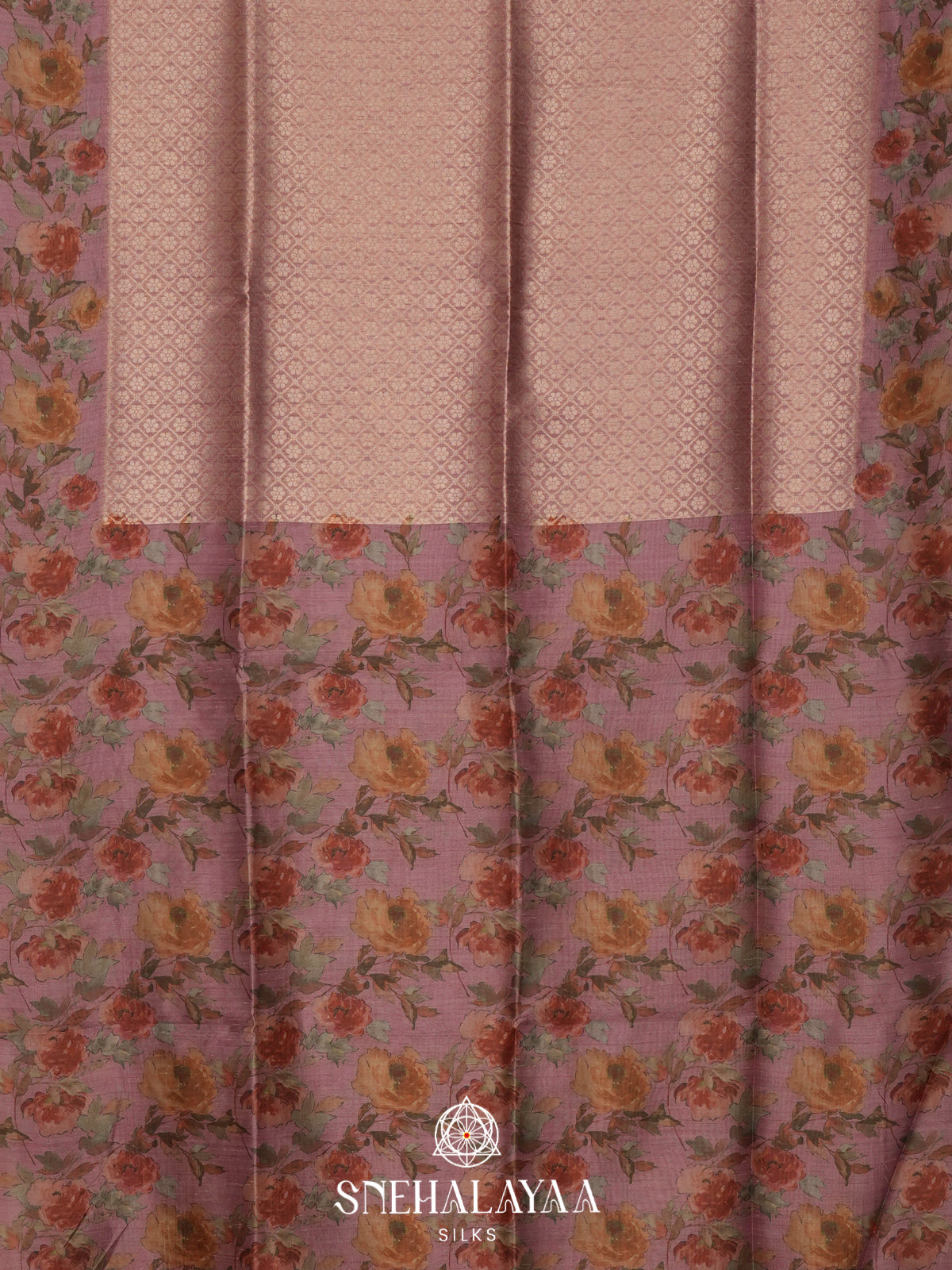 Pink  Tussar Saree