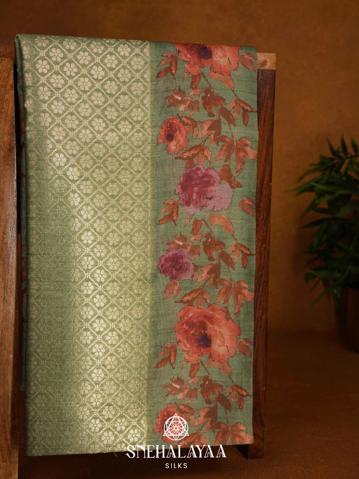 Pale Green  Tussar Saree