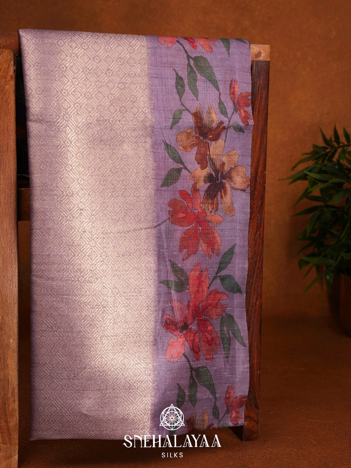 Lilac  Tussar Saree