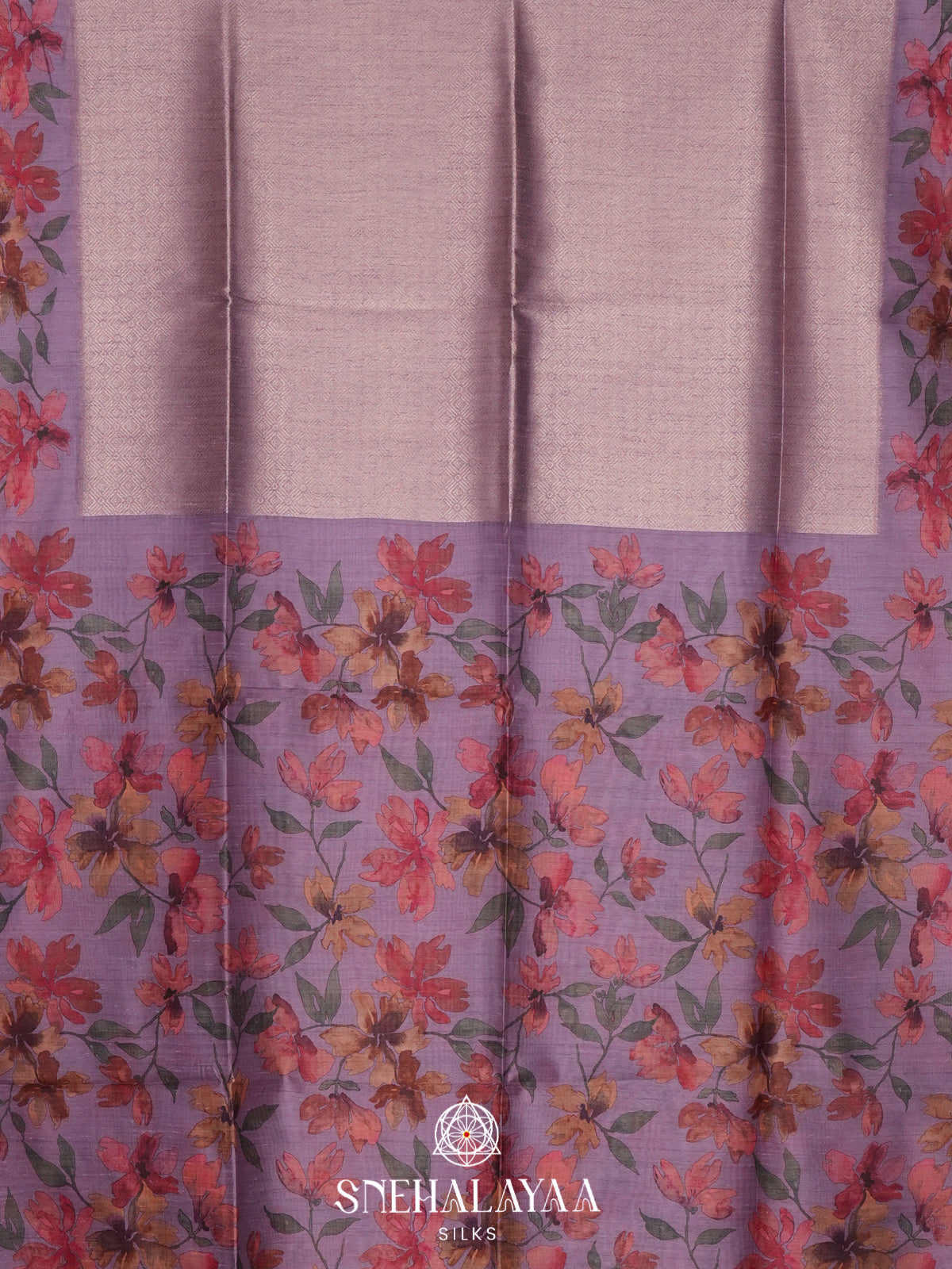 Lilac  Tussar Saree