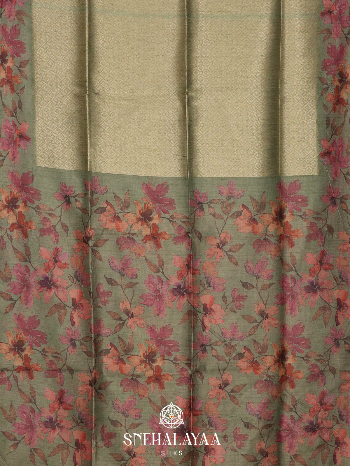 Pale Green  Tussar Saree