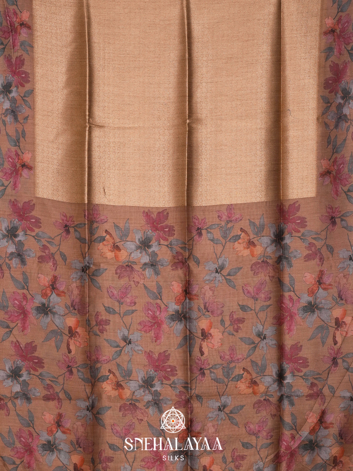 Peach  Tussar Saree