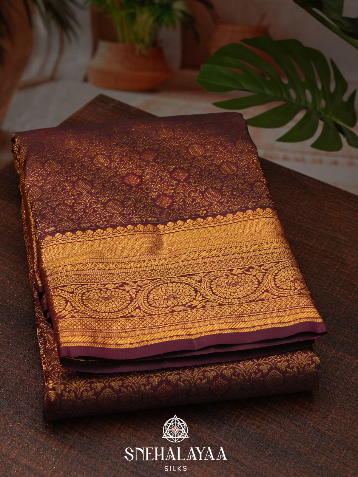 Coffee Brown Kanjivaram Silk Saree
