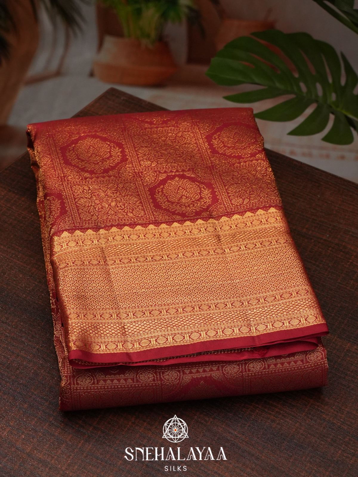 Maroon Kanjivaram Silk Saree
