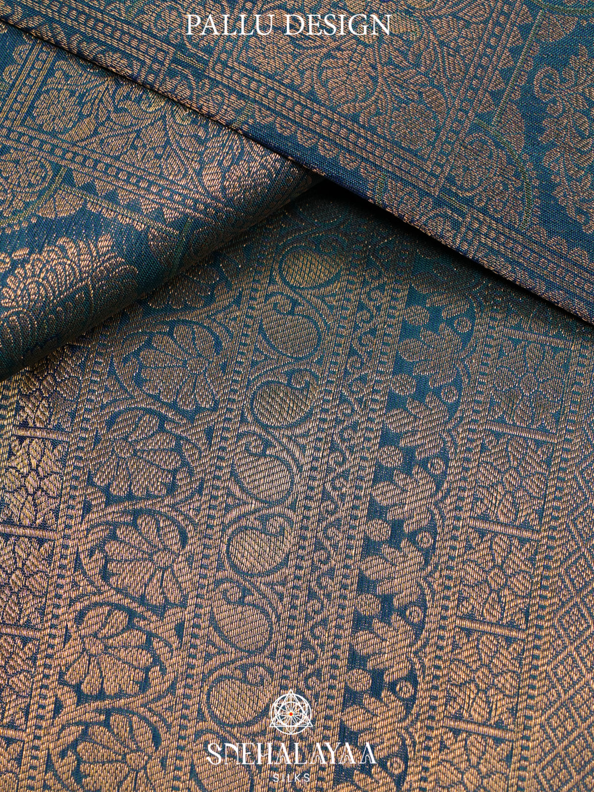 Peacock Blue Kanjivaram Silk Saree