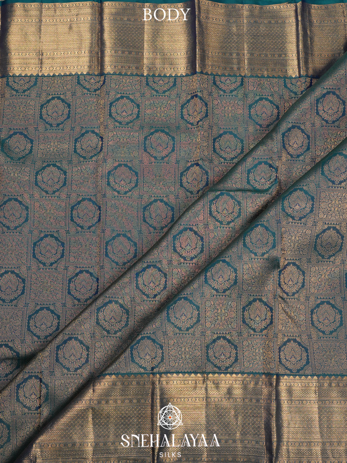 Peacock Blue Kanjivaram Silk Saree