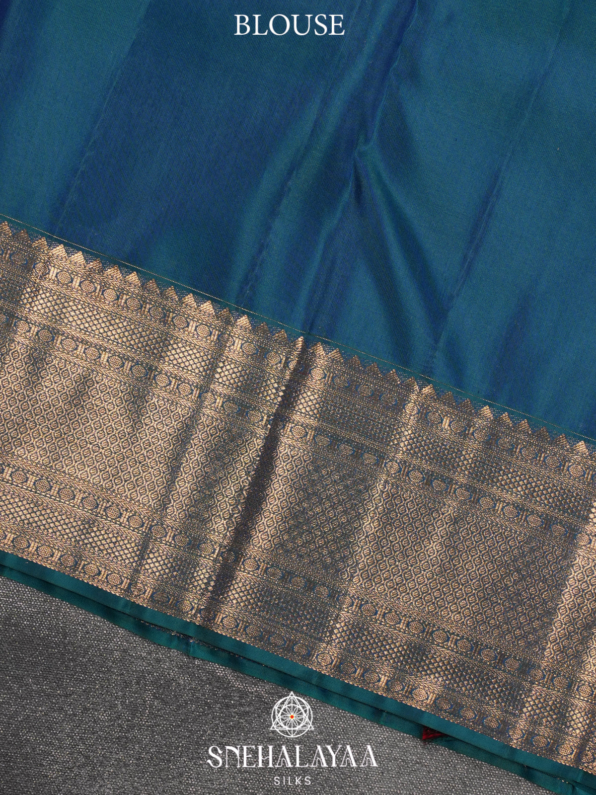 Peacock Blue Kanjivaram Silk Saree