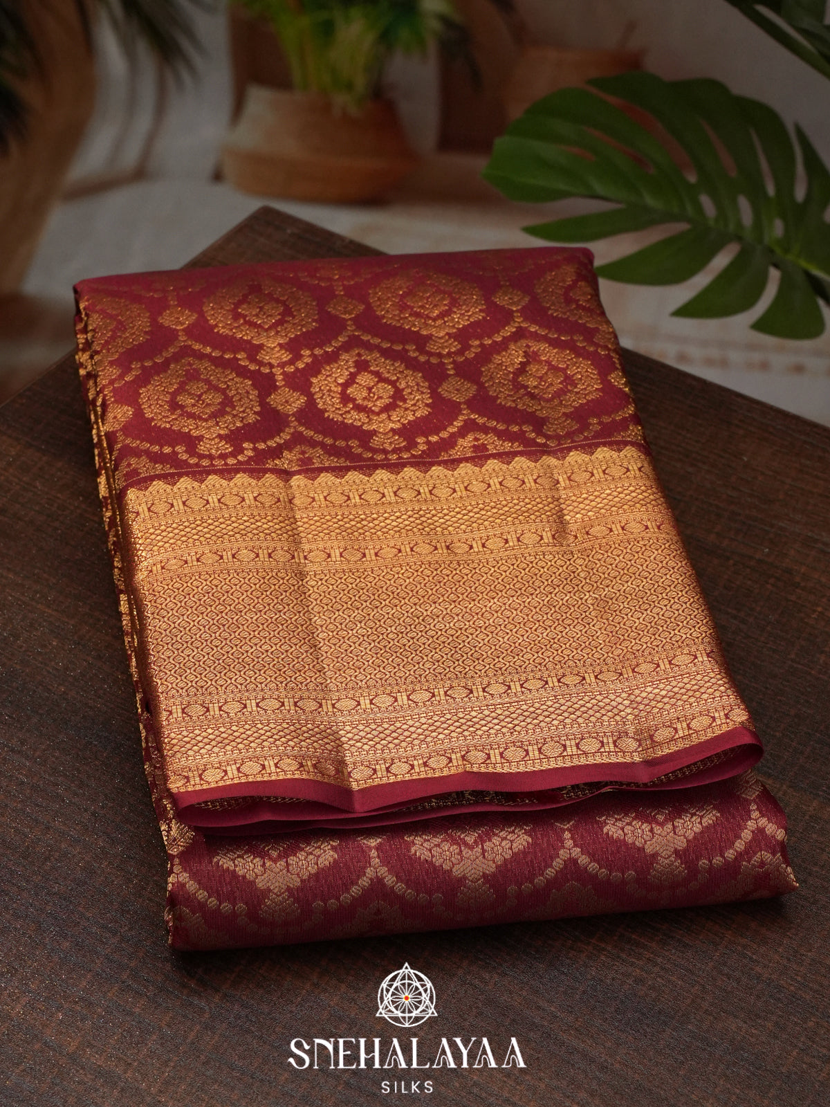 Maroon Kanjivaram Silk Saree
