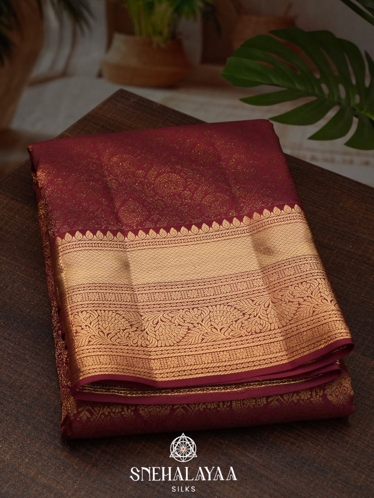 Maroon Kanjivaram Silk Saree