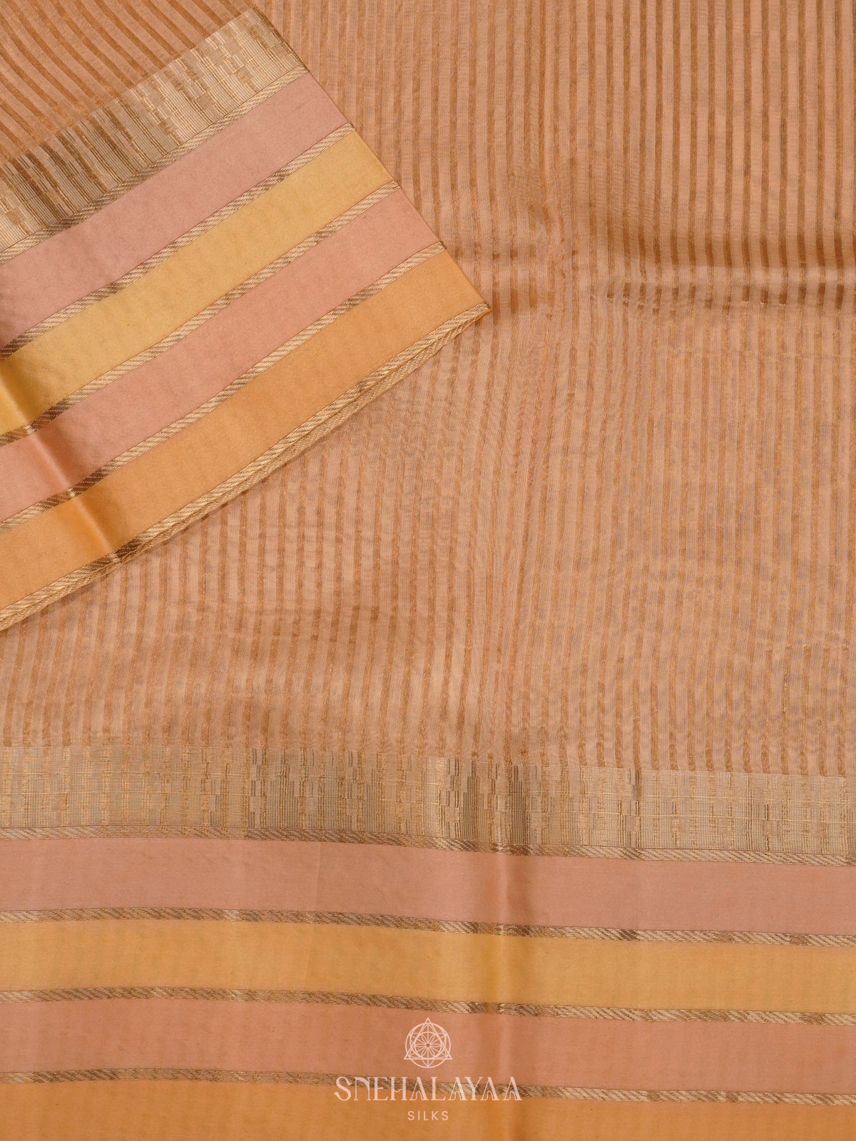 Peach Organza Saree