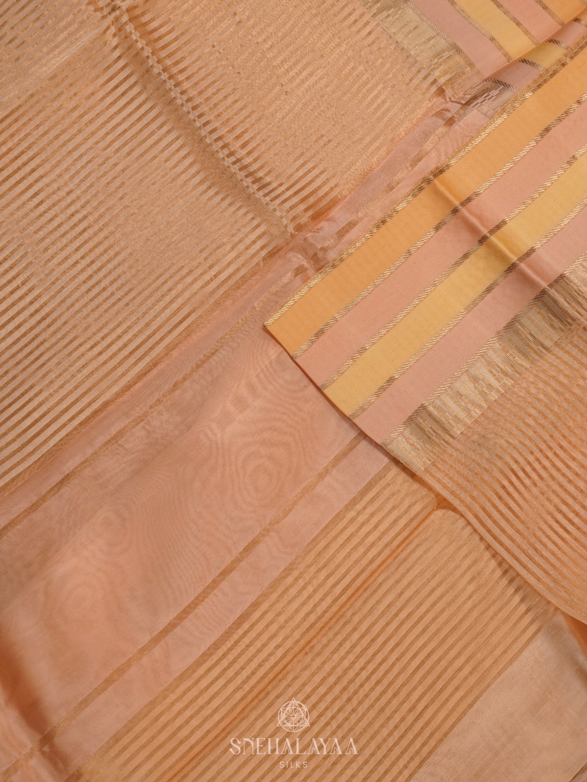 Peach Organza Saree