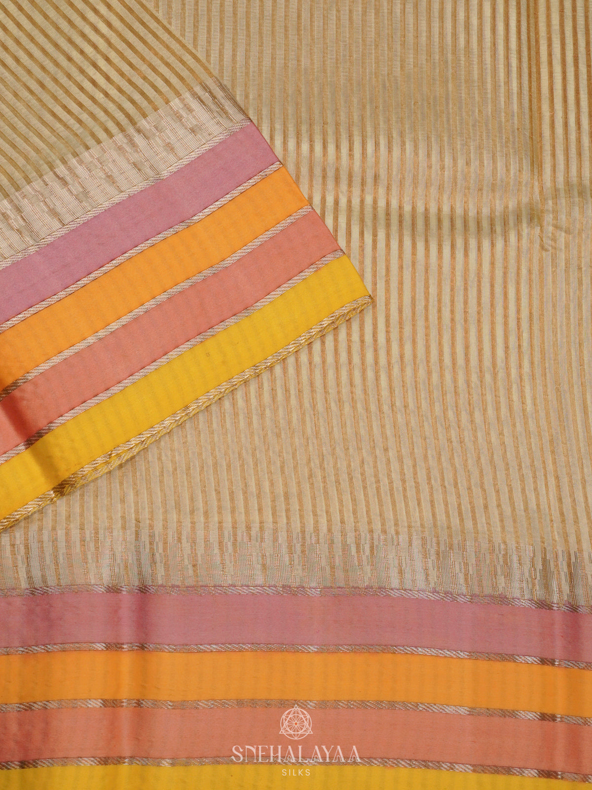 Cream Organza Saree