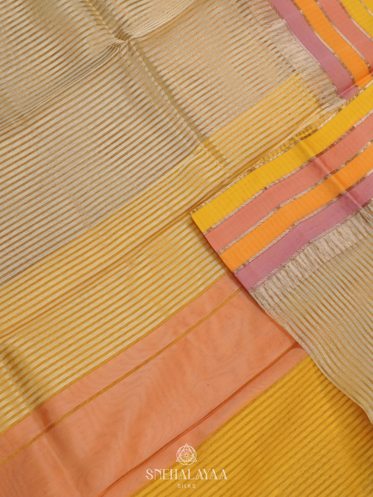 Cream Organza Saree