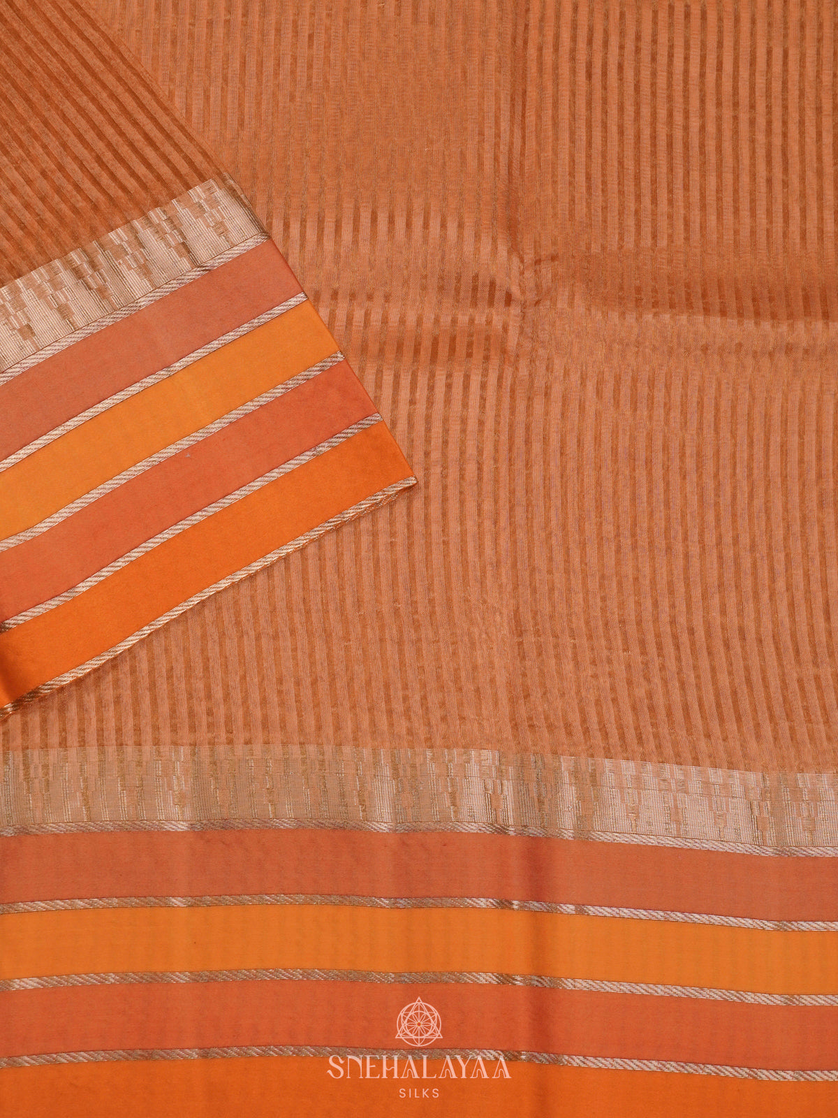Peach Organza Saree