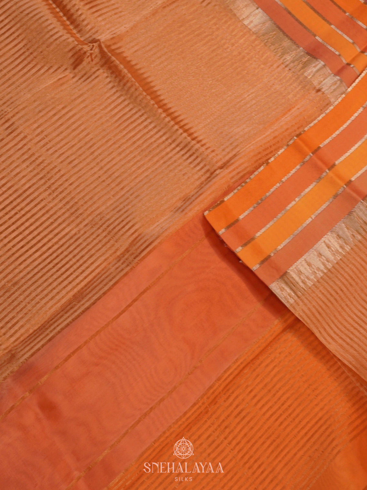 Peach Organza Saree