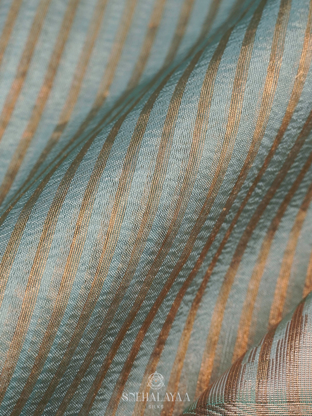 Teal Blue Organza Saree