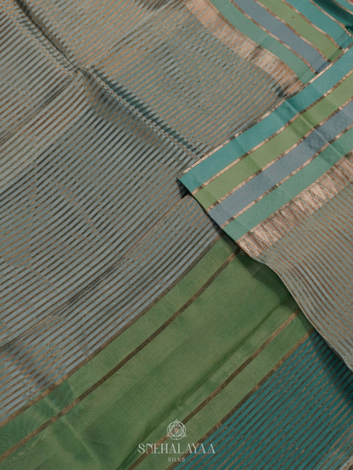 Teal Blue Organza Saree