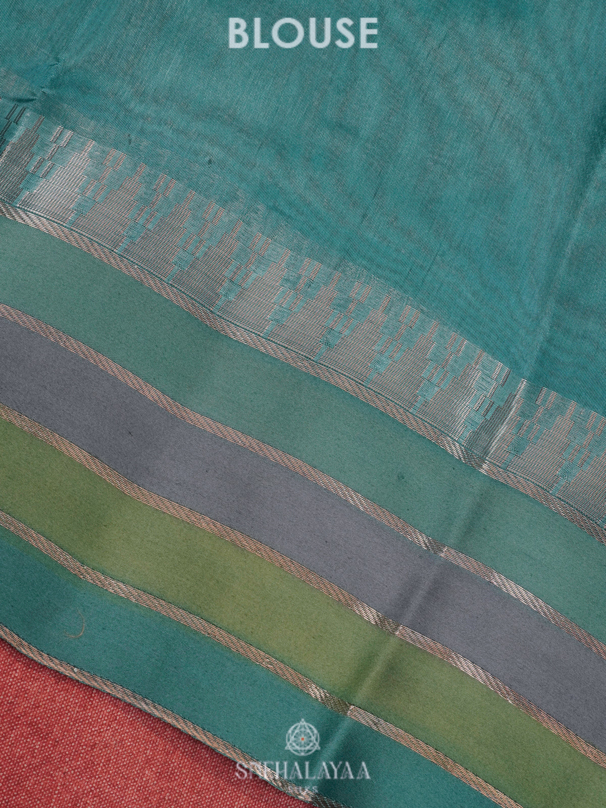 Teal Blue Organza Saree