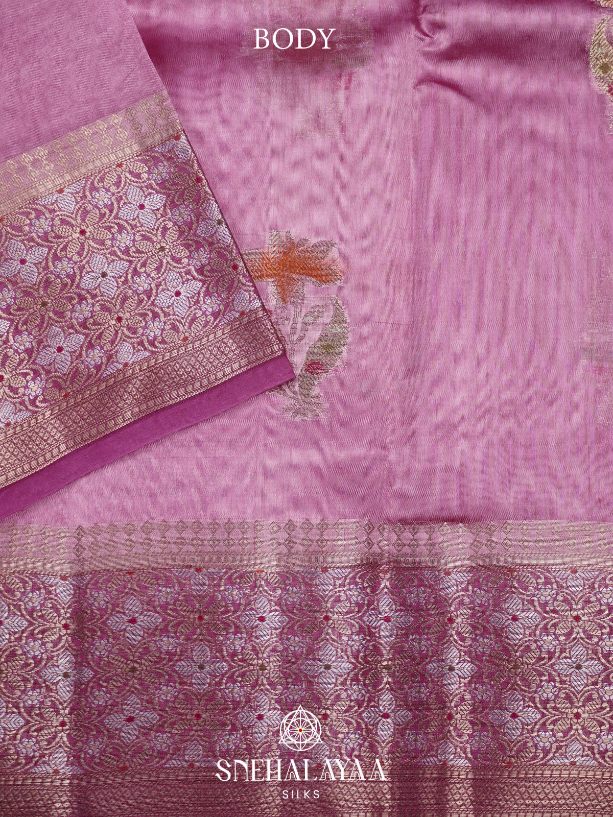Lavender Banaras Raw Silk Saree