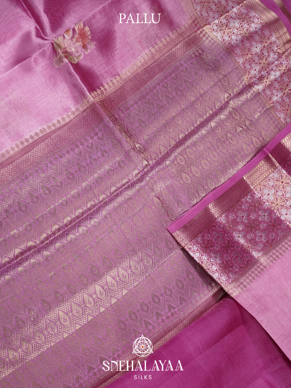 Lavender Banaras Raw Silk Saree