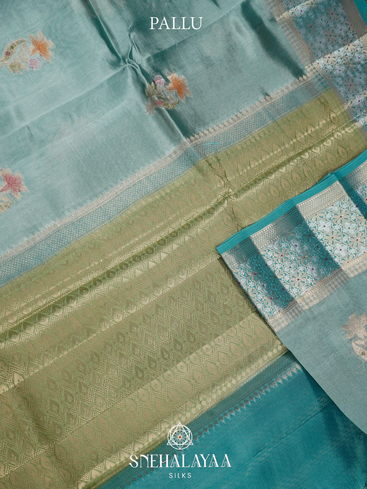 Blue Banaras Raw Silk Saree