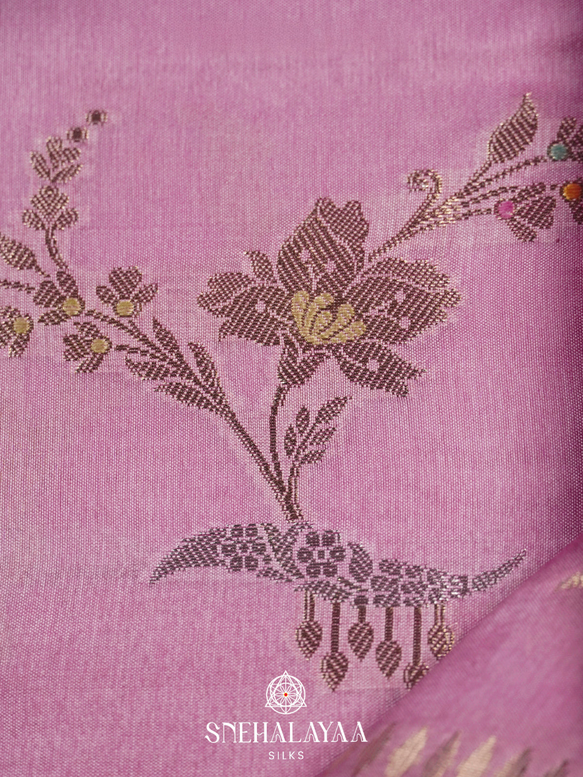 Pink Banaras Raw Silk Saree
